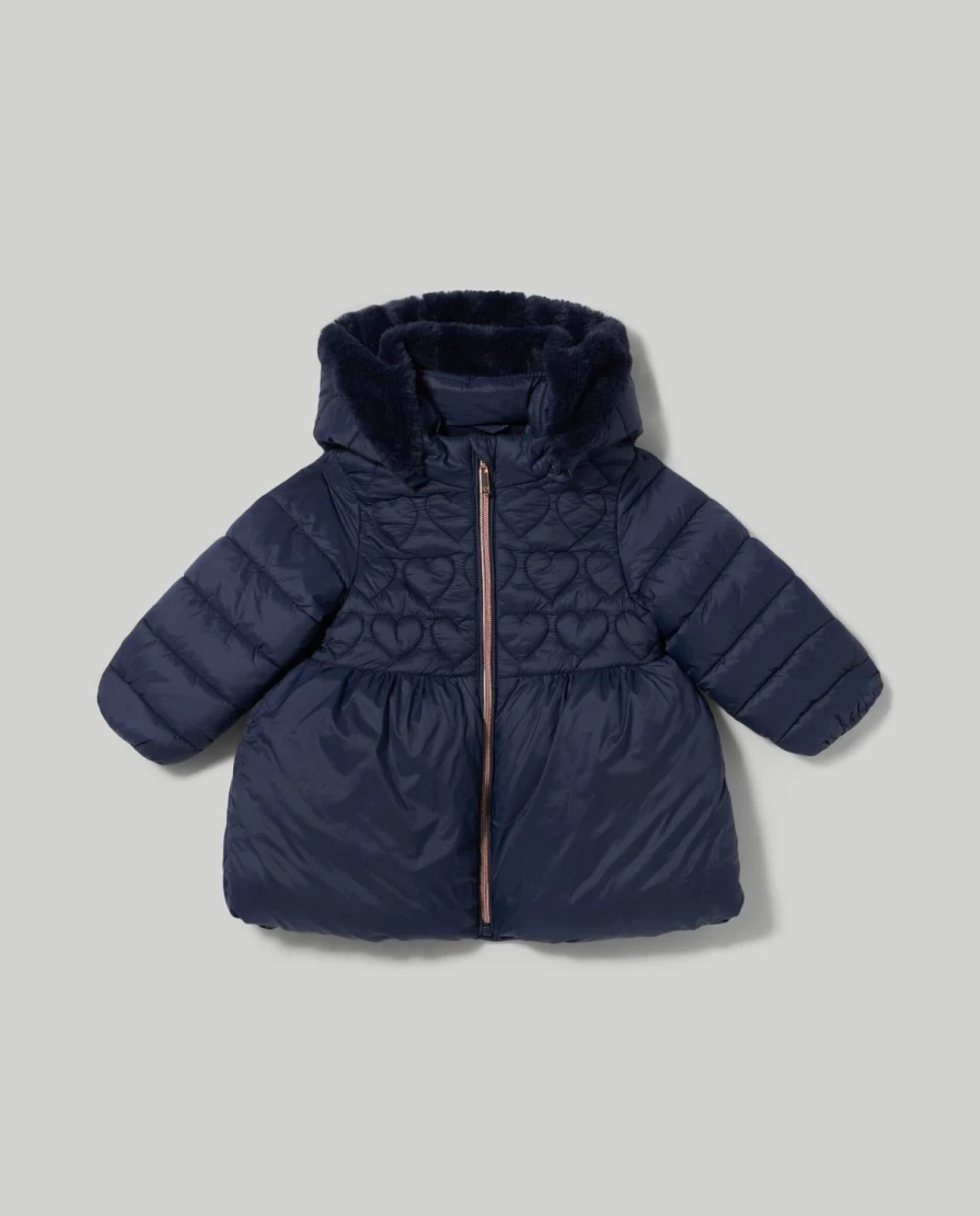 Blukids Newborn Baby Girls Hooded Padded Jacket - Soft Warm Winter Coat