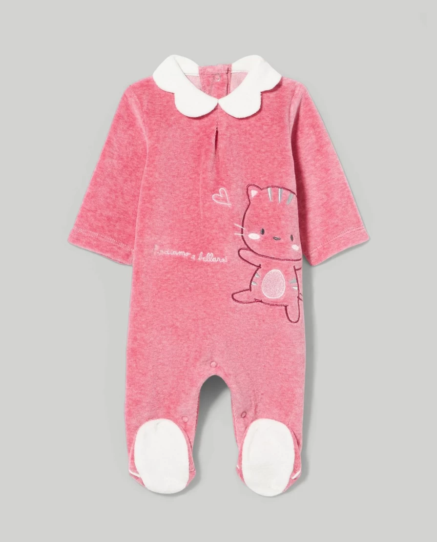Blukids Baby Chenille Onesie with Embroidery - Soft & Cozy Unisex Infant Romper