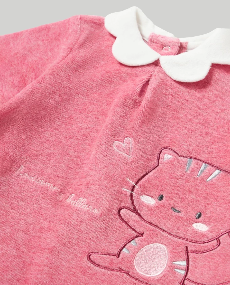 Blukids Baby Chenille Onesie with Embroidery - Soft & Cozy Unisex Infant Romper