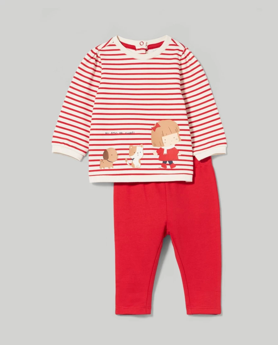 Blukids Newborn French Terry Jogging Set for Baby Girls - Soft & Comfortable 2-Piece Outfit