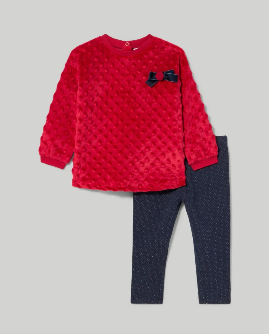 Blukids Newborn Baby Girls Jogging Set - Cozy Fake Fur Top & Pants Outfit