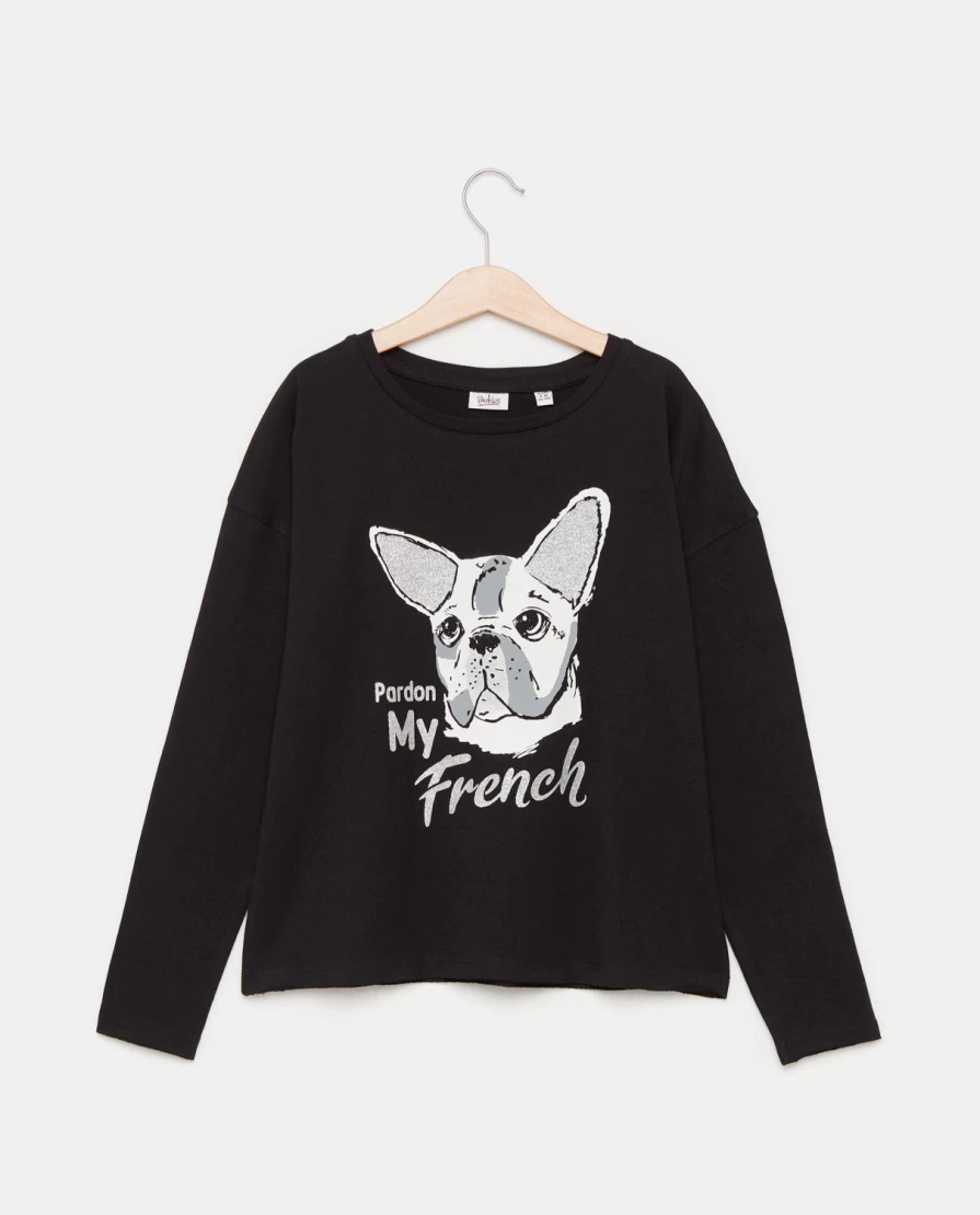 Blukids Youth Pure Cotton Printed Glitter T-Shirt for Girls