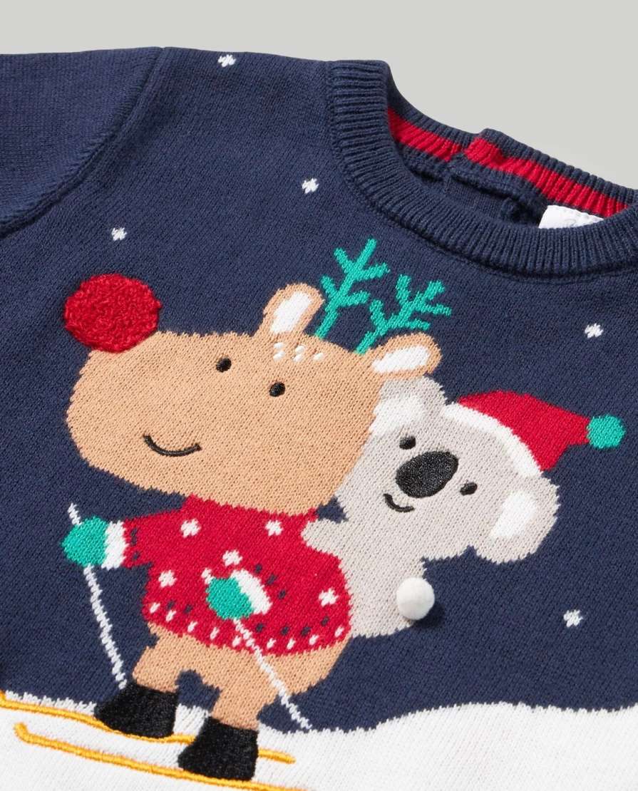Blukids Newborn Pure Cotton Tricot Sweater - Soft & Comfortable Baby Knitwear