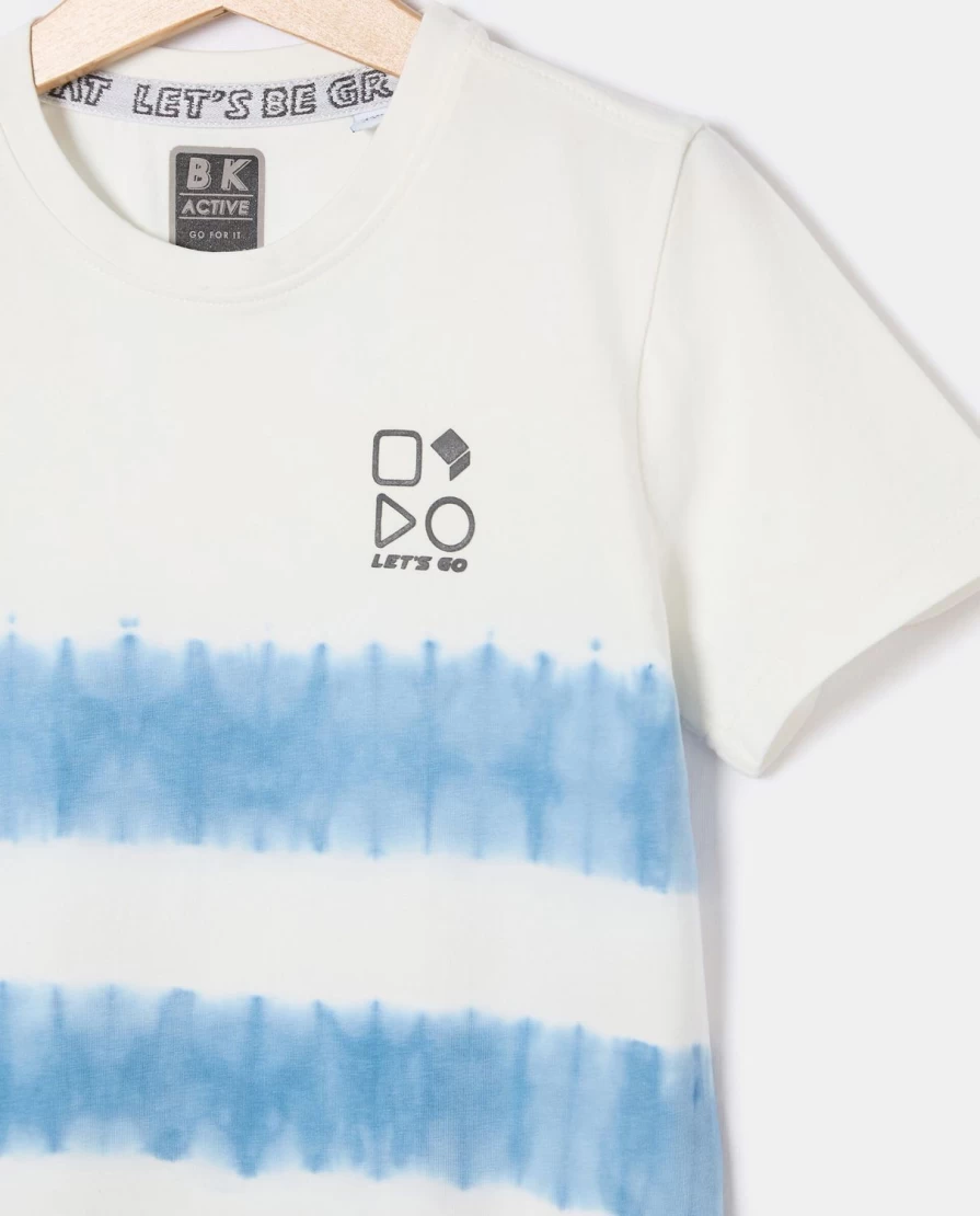 "Blukids Boys' Tie-Dye Stretch Cotton T-Shirt – Colorful Kids' Top"