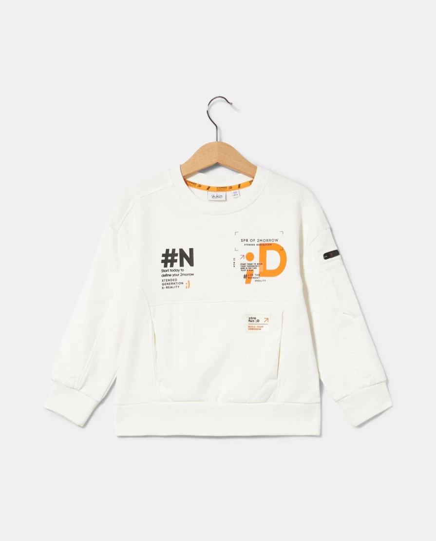 Blukids Boys' Cotton Round Neck Sweatshirt for Kids - Comfortable Children's Pullover