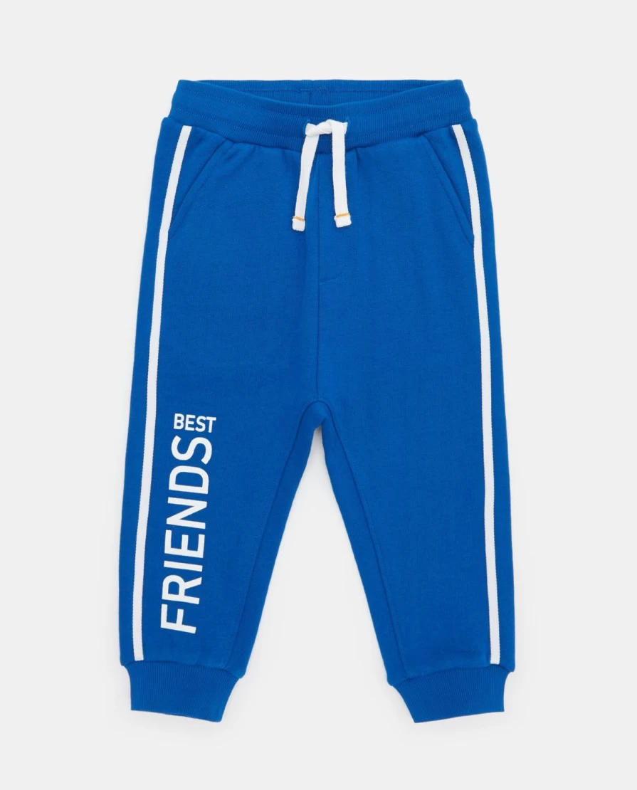 Blukids Newborn Cotton Blend Jogger Pants with Adjustable Band and Print Design