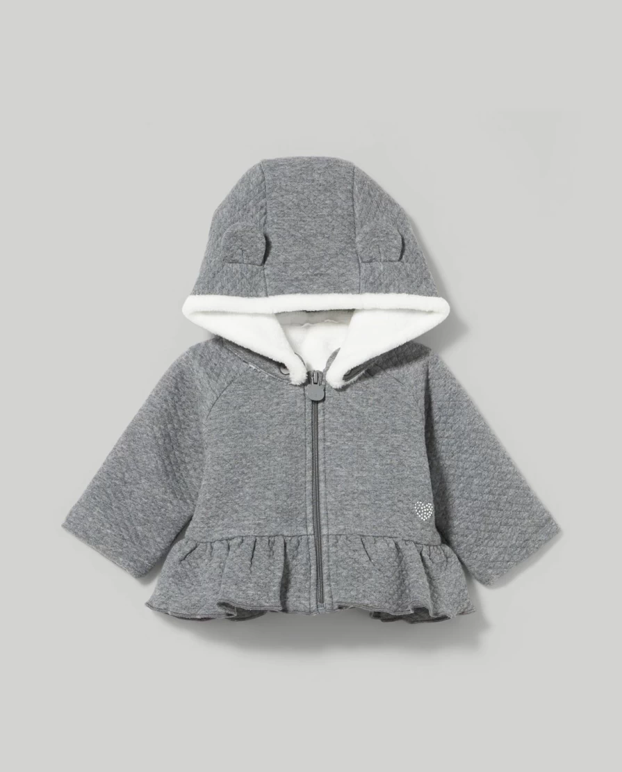 Blukids Newborn Baby Girl Matelasse Cardigan - Soft Knit Sweater for Infants