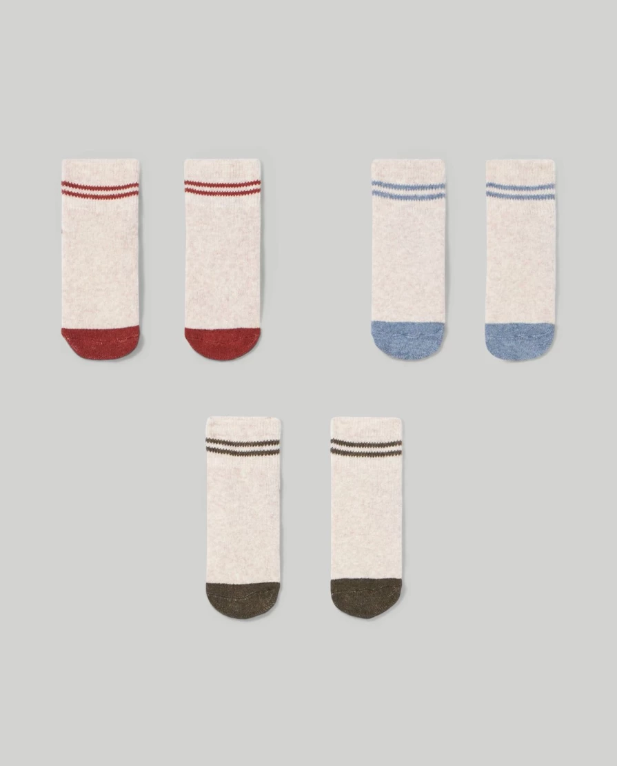 Blukids Non-Slip Baby Socks for Newborns - Pack of 3 Pairs, Soft & Comfortable