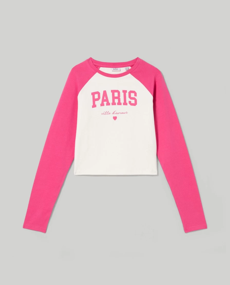 Blukids Youth Girls Long Sleeve Cropped Top T-Shirt Casual Comfortable Tee