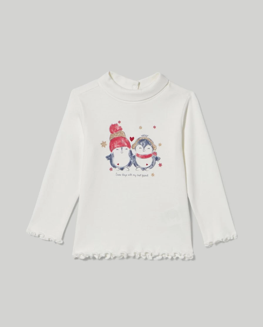 Blukids Newborn Baby Girl's Soft Pure Cotton Turtleneck Top