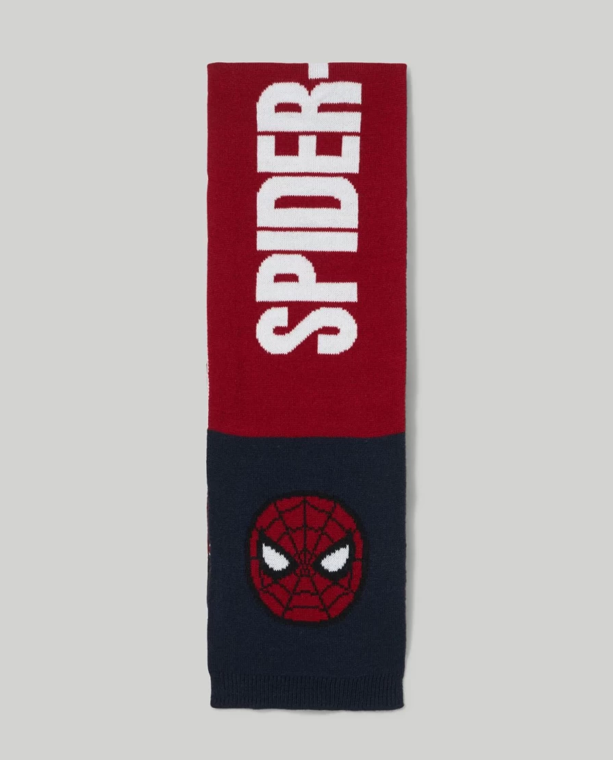 Blukids Spiderman Knit Scarf for Kids - Marvel Superhero Children's Winter Accessory