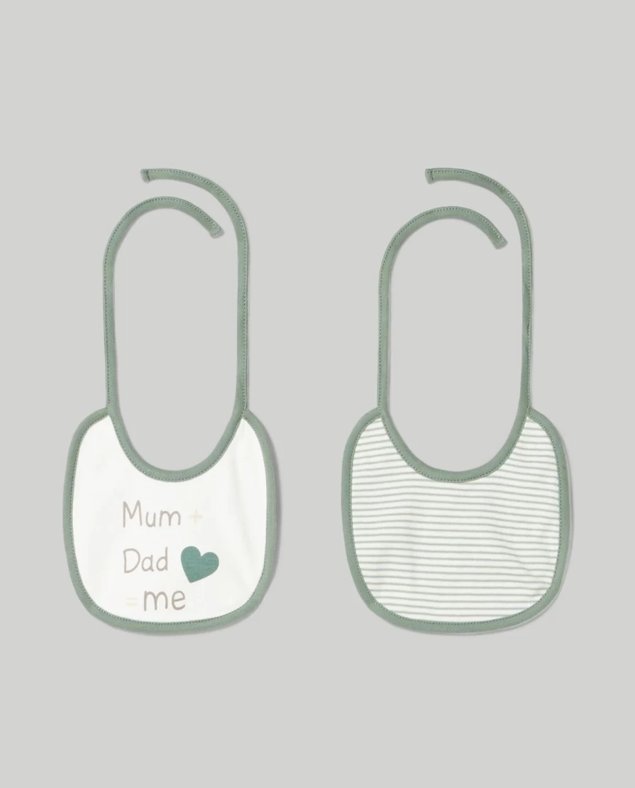 Blukids Pack of 2 Adjustable Drawstring Baby Bibs for Newborns and Infants