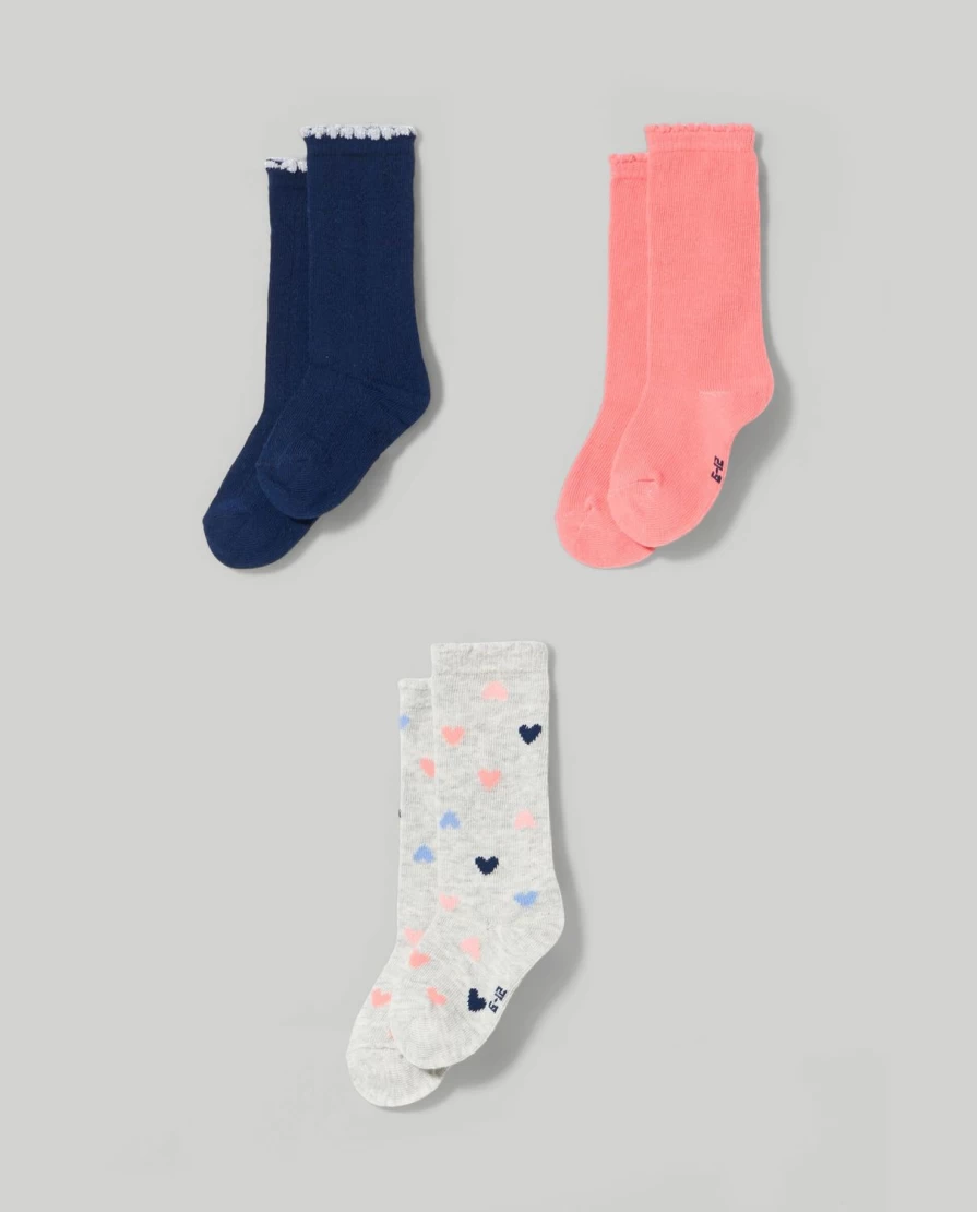 Blukids Newborn Baby Girls Cotton Blend Socks - Soft & Comfortable 3-Pack