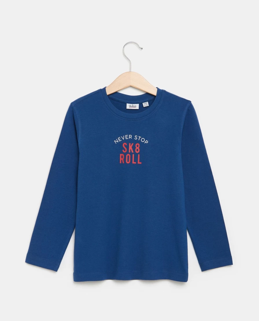 "Blukids Kids' Pure Cotton Long-Sleeve Printed T-Shirt for Children"
