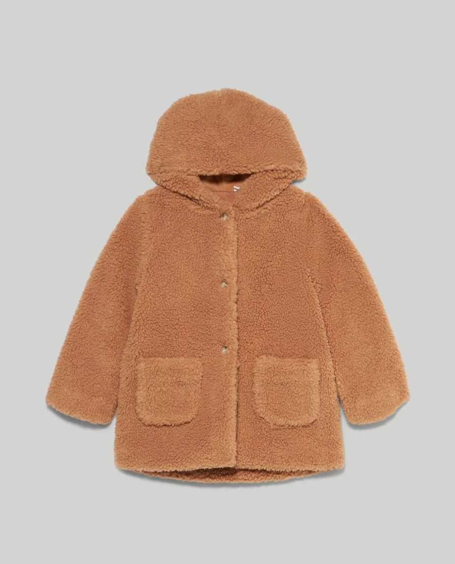 Blukids Girls' Teddy Hooded Coat - Soft & Warm Winter Jacket for Children
