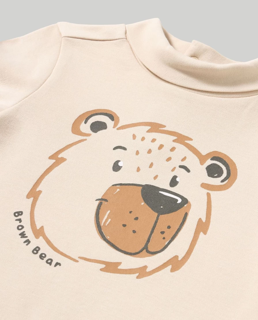 Blukids Newborn Pure Cotton Turtleneck with Adorable Baby Prints - Soft & Comfortable Infant Bodysuit