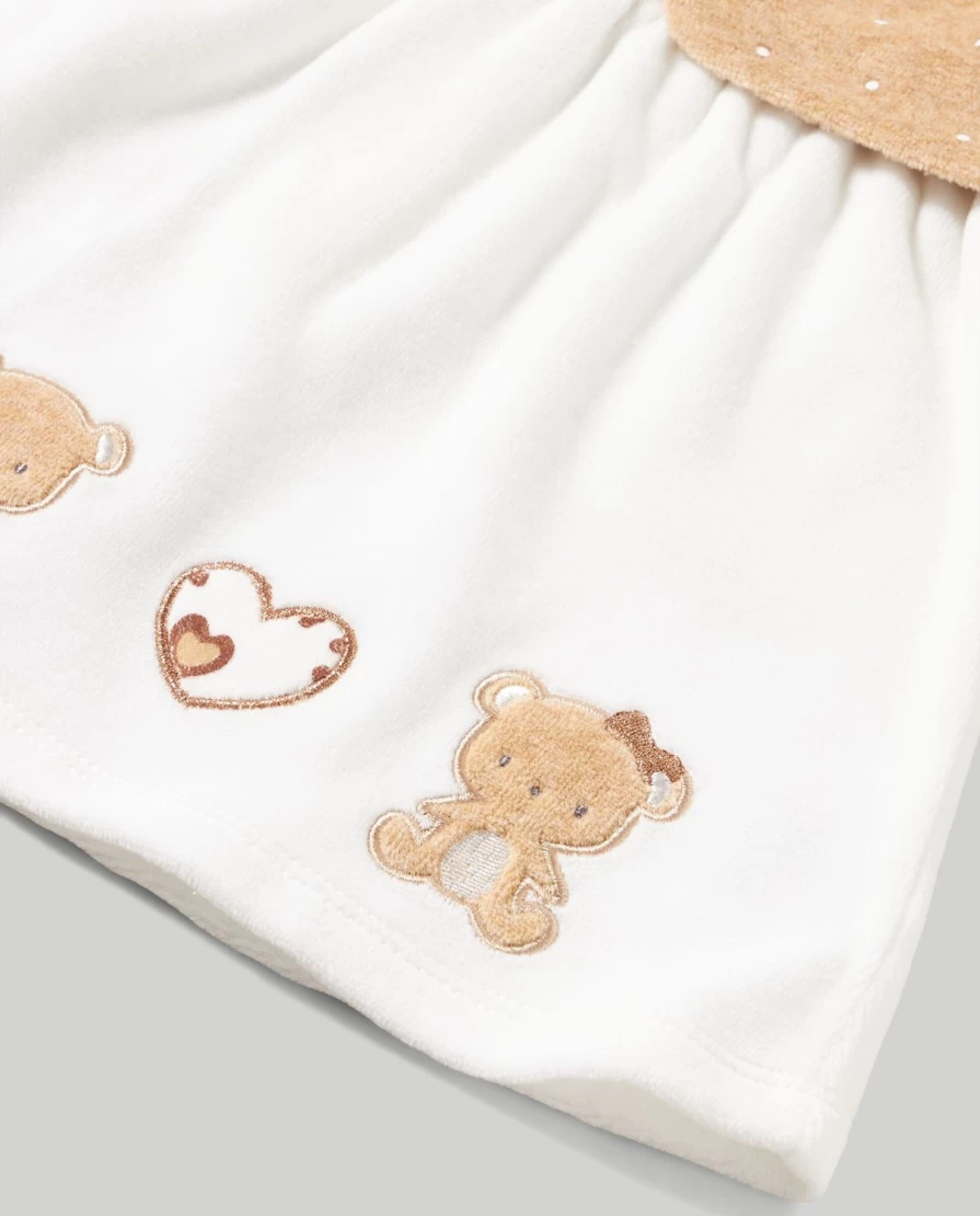 Blukids Newborn Baby Girls Chenille Dress with Attached Fake Cardigan - Soft & Stylish Outfit