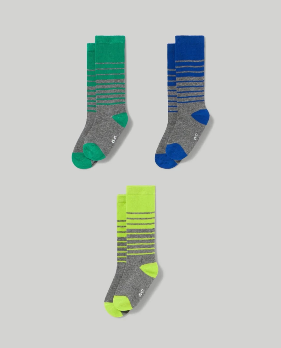 Blukids 3-Pack Kids' Long Socks for Boys & Girls - Comfortable Children's Ankle Socks