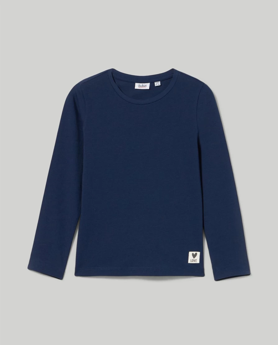 "Blukids Girls' Long Cotton T-Shirt – Soft & Comfortable Children's Top"