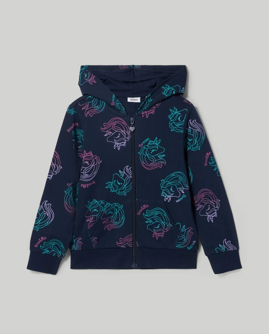 Blukids Girls' Soft Pure Cotton Hoodie - Comfortable Kids Pullover for Everyday Wear