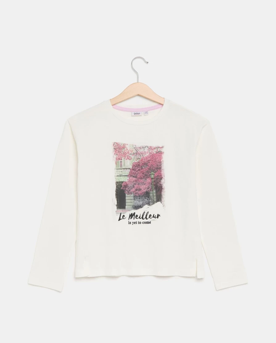 Blukids Youth Stretch Cotton Crew-Neck Print T-Shirt for Girls