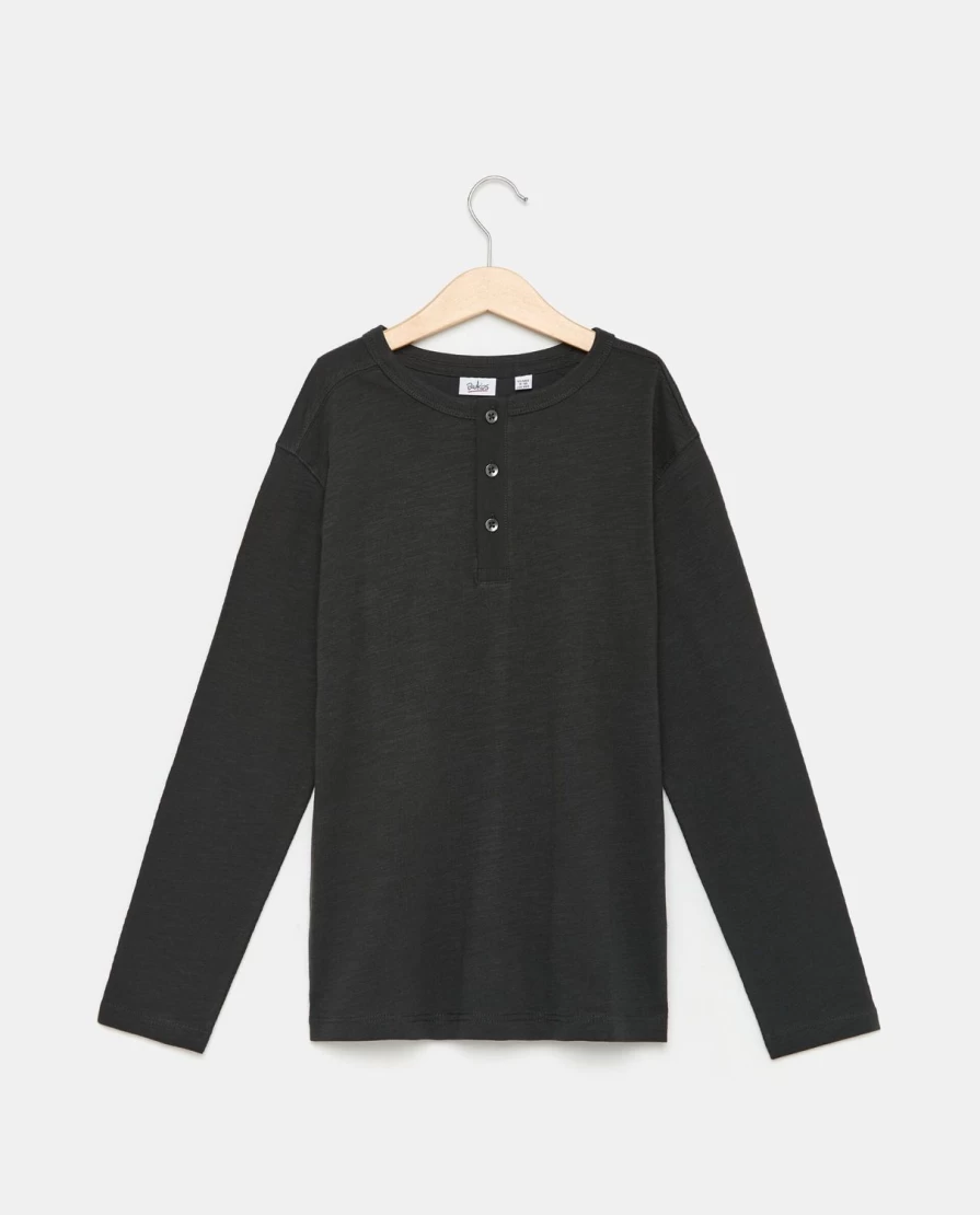 "Blukids Youth Pure Cotton Button-Detail Crew-Neck Sweater for Boys"