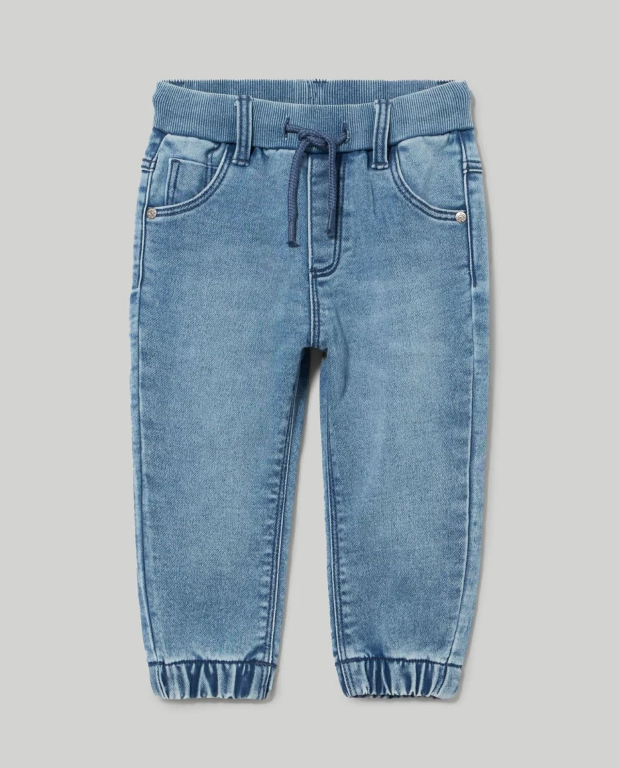 Blukids Newborn Baby Denim Jogger Pants for Boys & Girls - Soft Comfortable Casual Jeans