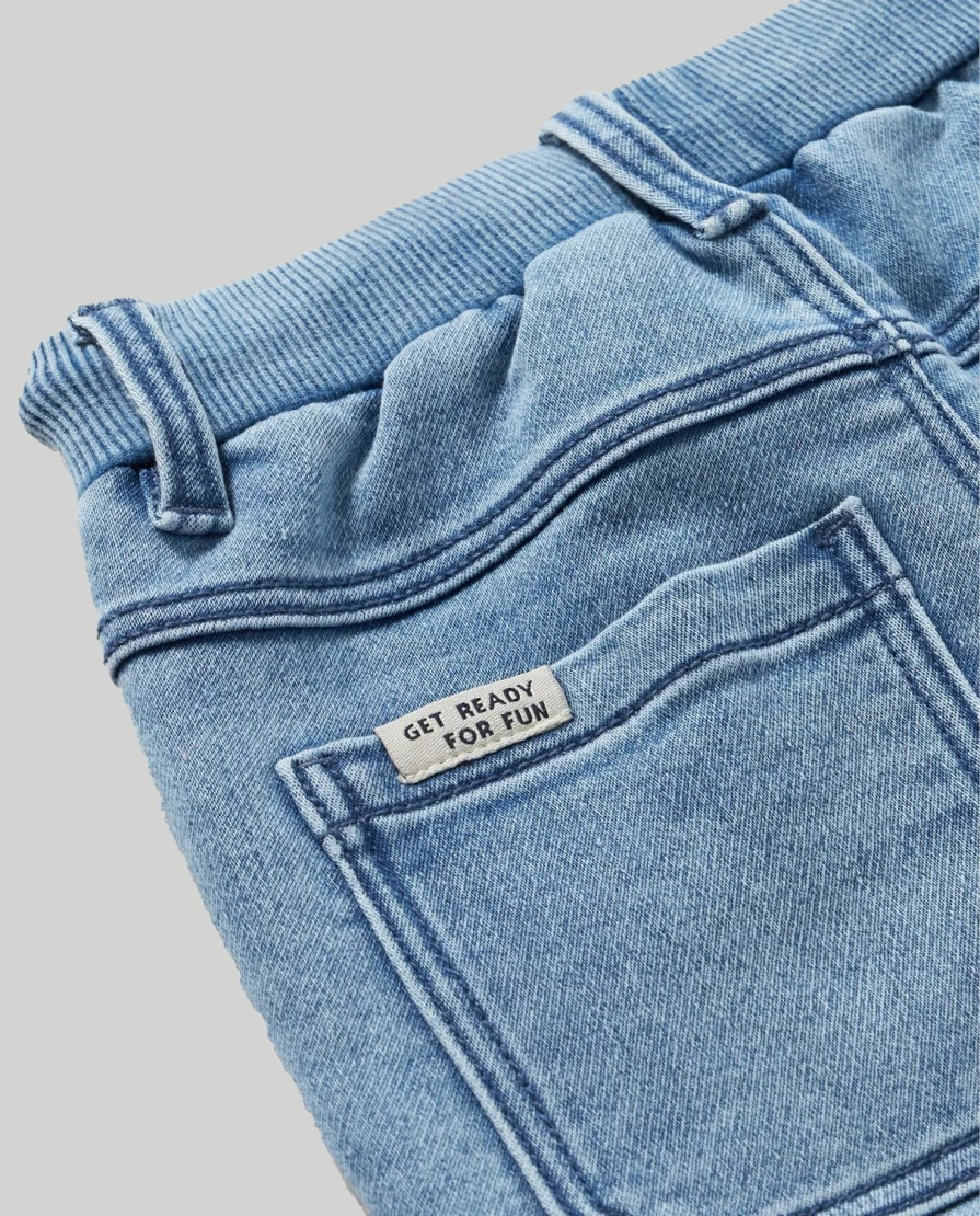 Blukids Newborn Baby Denim Jogger Pants for Boys & Girls - Soft Comfortable Casual Jeans