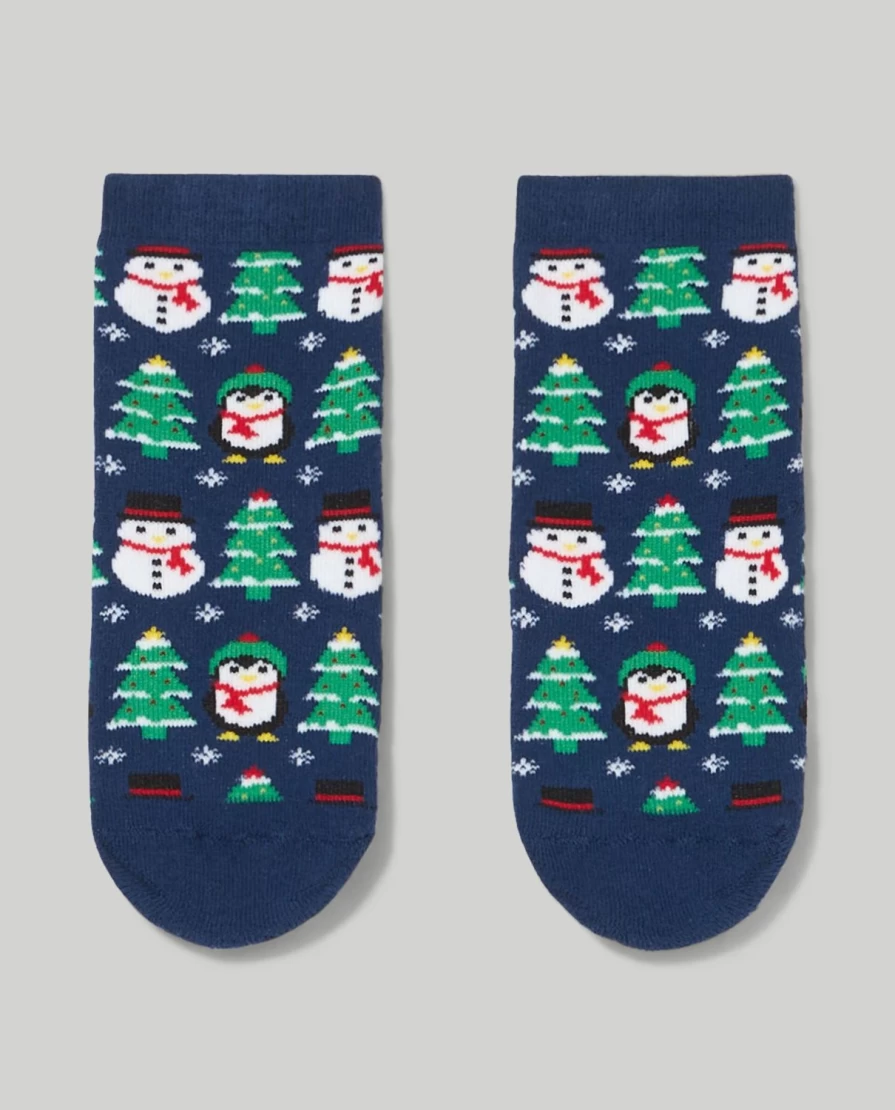 "Blukids Non-Slip Holiday Socks for Kids - Festive Christmas Grip Socks for Children"