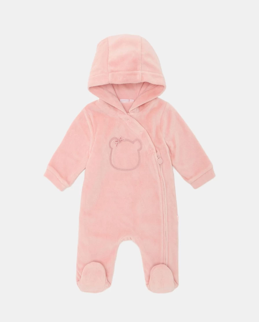 Blukids Baby Chenille Hooded Onesie - Soft & Cozy Unisex Infant Romper for Newborns