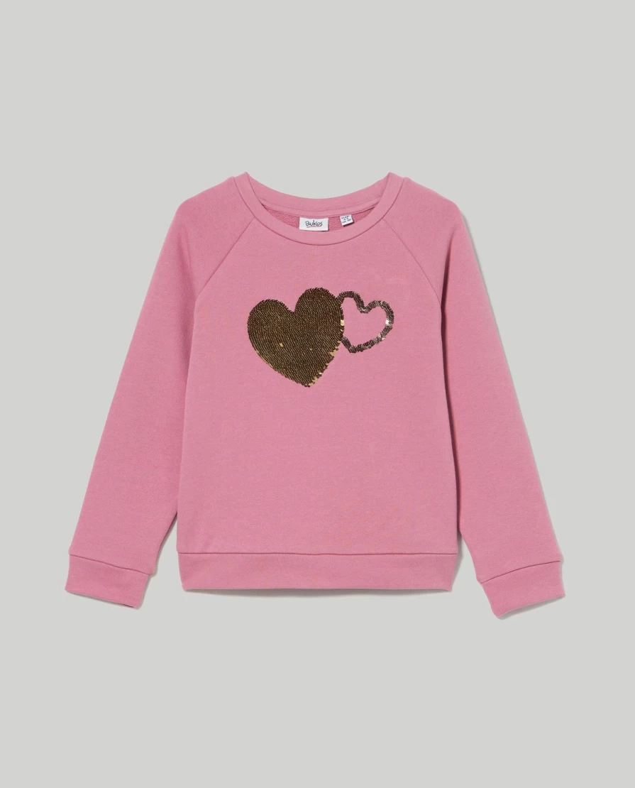Blukids Girls' Reversible Sequins Crewneck Sweatshirt for Children