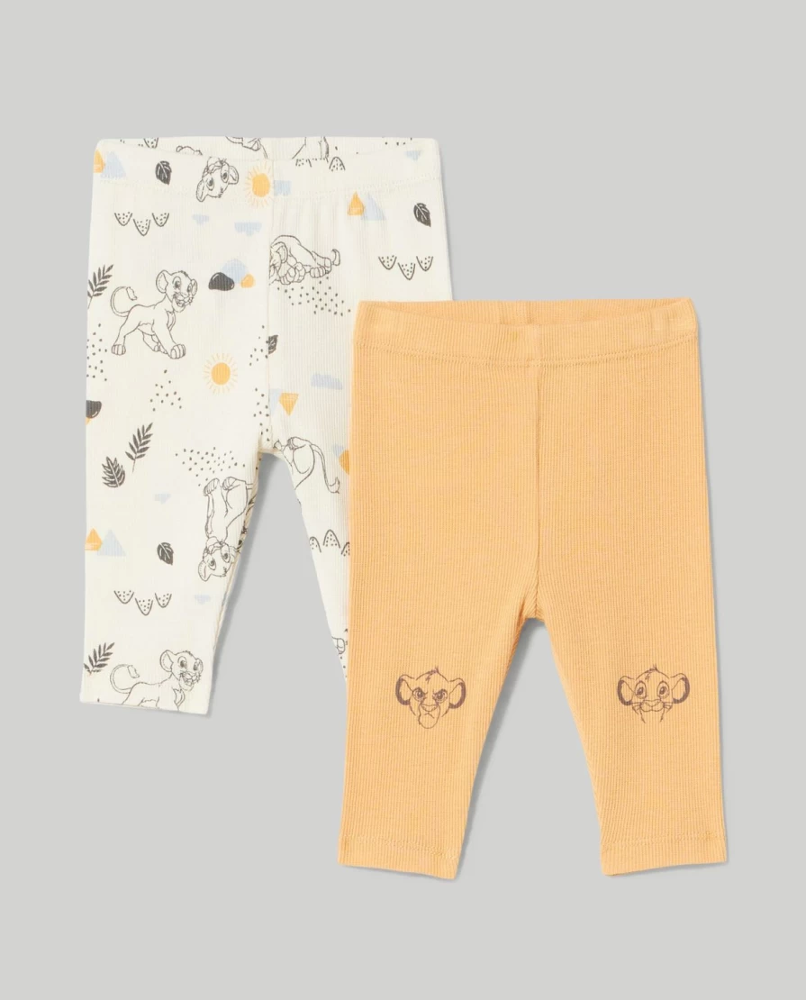 Blukids Baby Ribbed Cotton Leggings - Soft Elastic Waistband, Pack of 2
