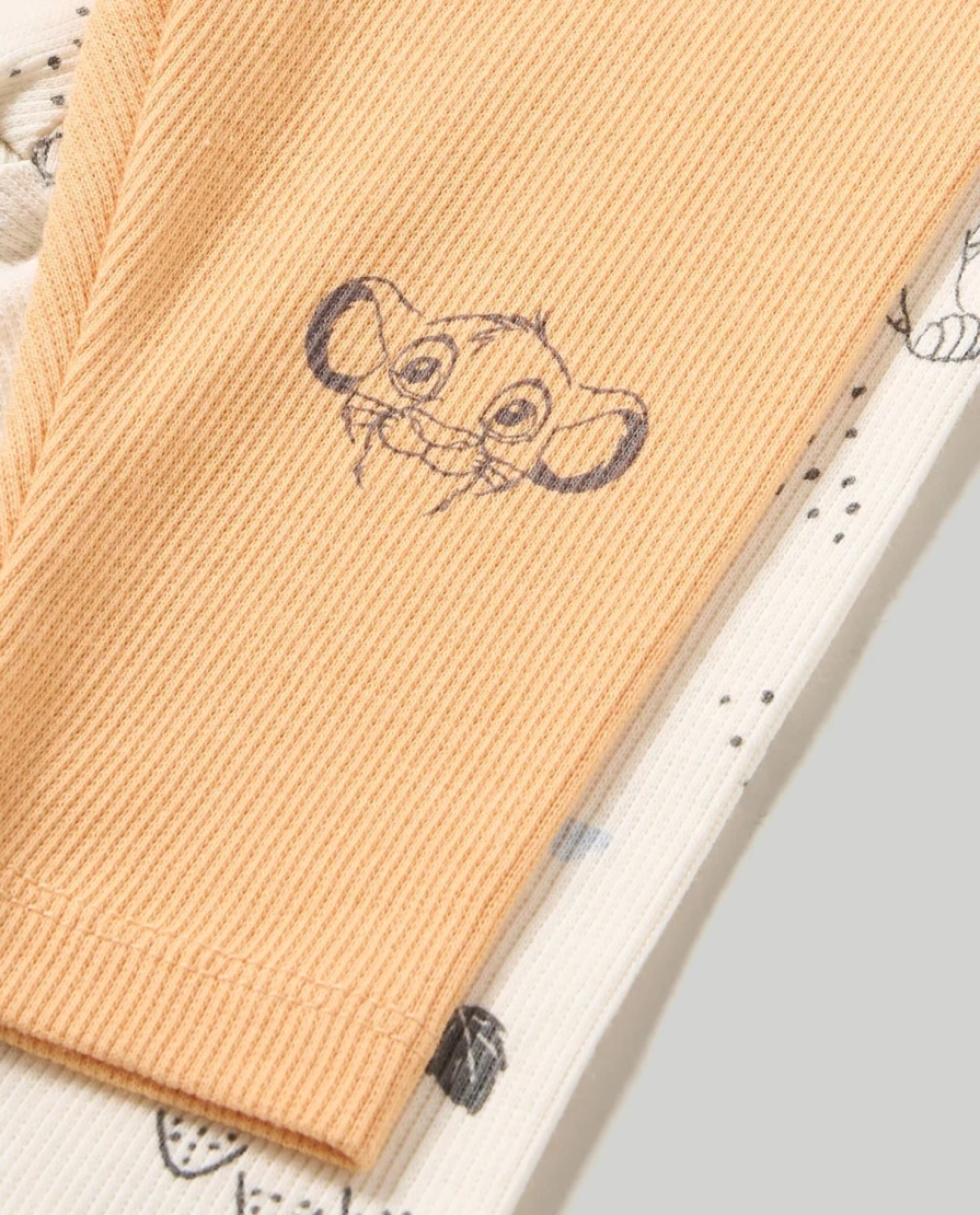 Blukids Baby Ribbed Cotton Leggings - Soft Elastic Waistband, Pack of 2