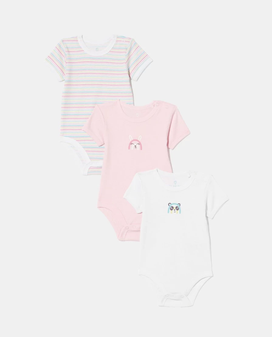 Blukids 3-Pack Newborn Baby Girl Short Sleeve Bodysuits
