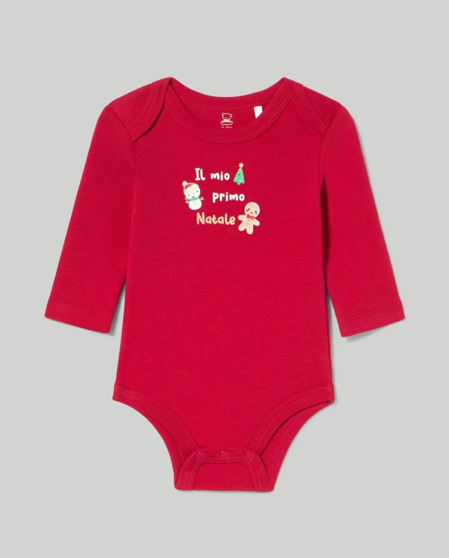 Blukids Baby Christmas Long Sleeve Bodysuit - 100% Pure Cotton Interlock Romper for Newborns