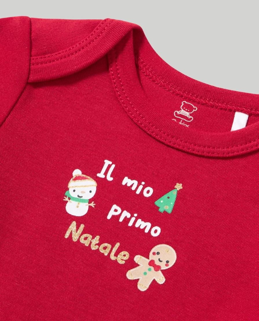 Blukids Baby Christmas Long Sleeve Bodysuit - 100% Pure Cotton Interlock Romper for Newborns