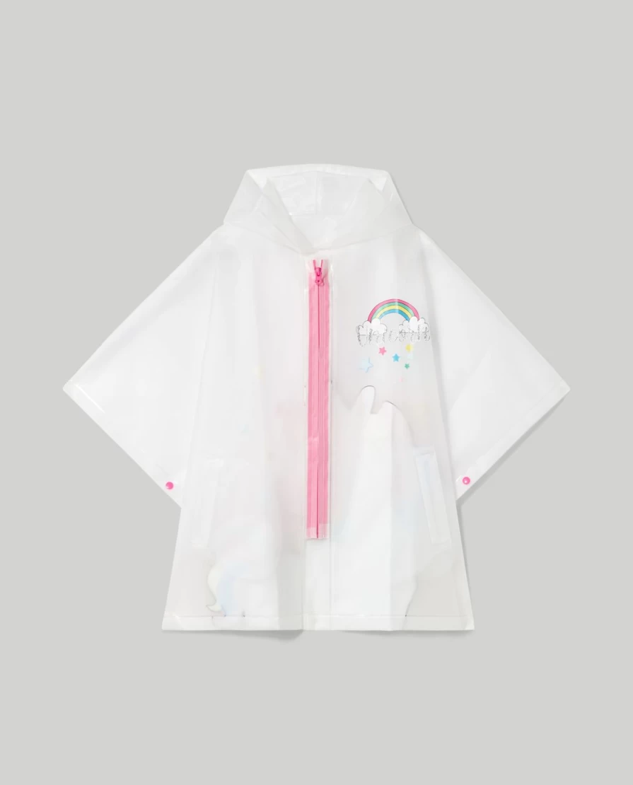 Blukids Kids Unicorn Rain Poncho - Waterproof Hooded Cape for Girls Outdoor Play