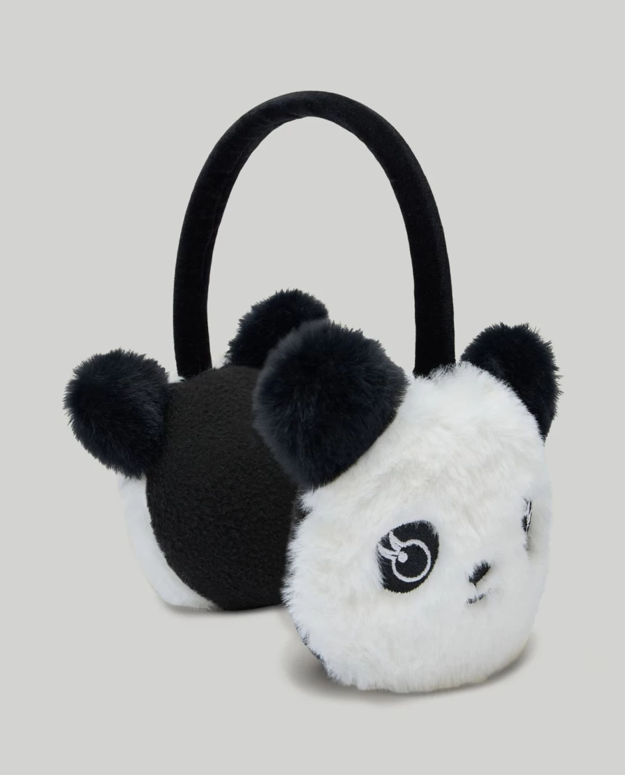 Blukids Kids' Panda Earmuffs - Soft Faux Fur Winter Ear Warmers for Boys and Girls