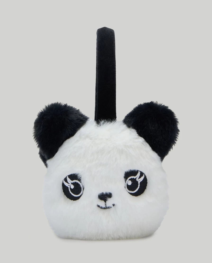 Blukids Kids' Panda Earmuffs - Soft Faux Fur Winter Ear Warmers for Boys and Girls