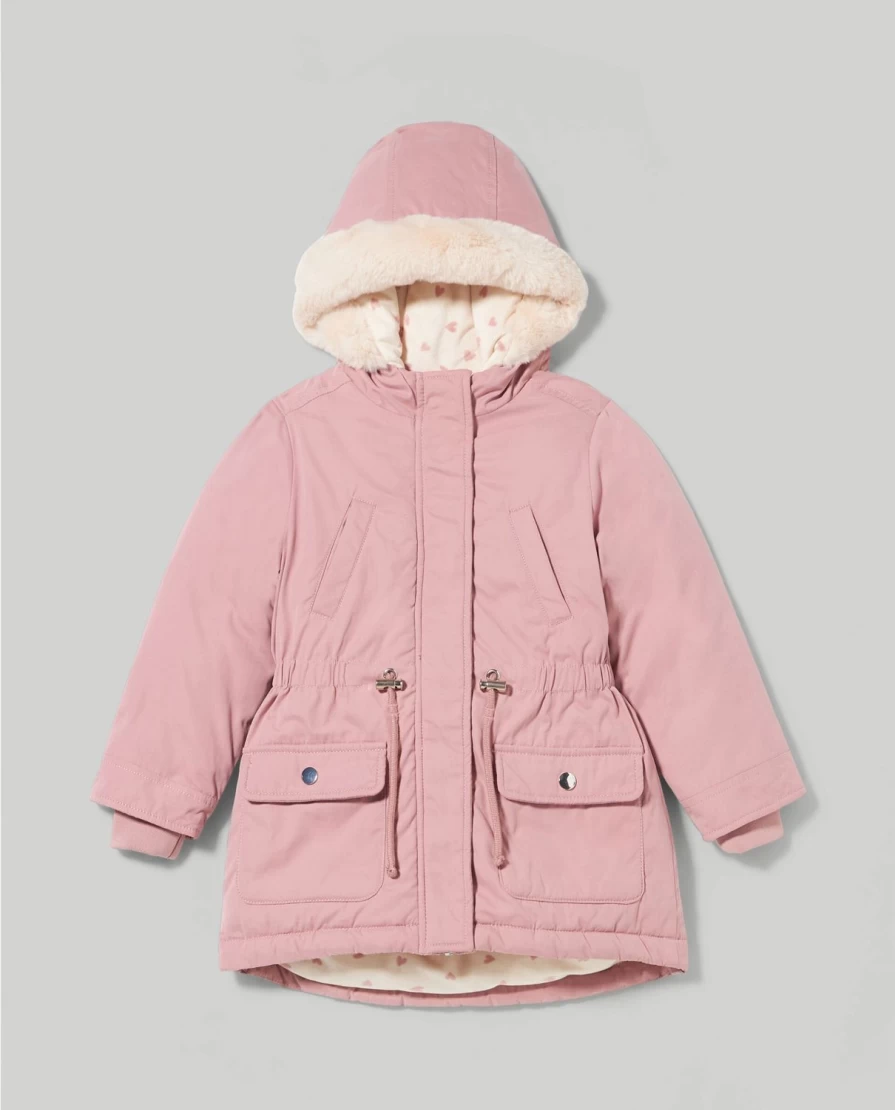 "Blukids Girls' Padded Parka – Warm Winter Coat for Children"