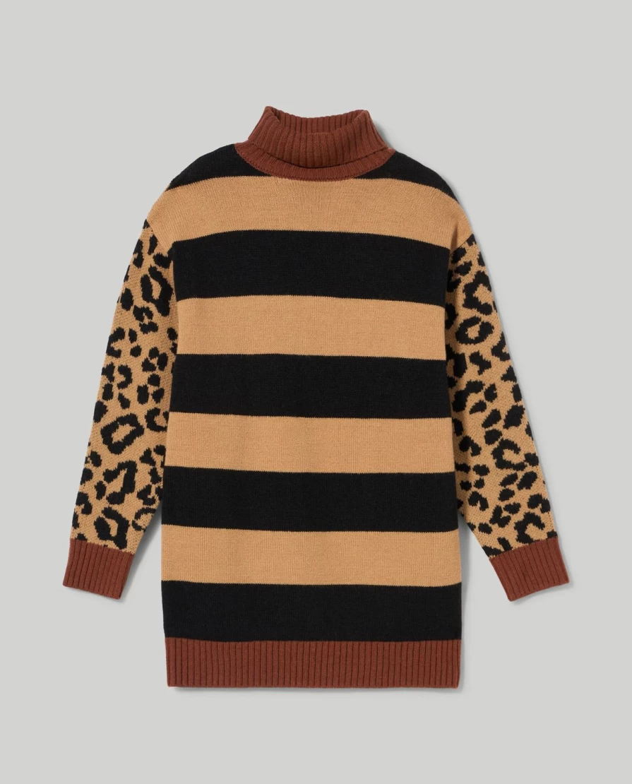 Blukids Youth Jacquard Striped Maxi Sweater for Girls