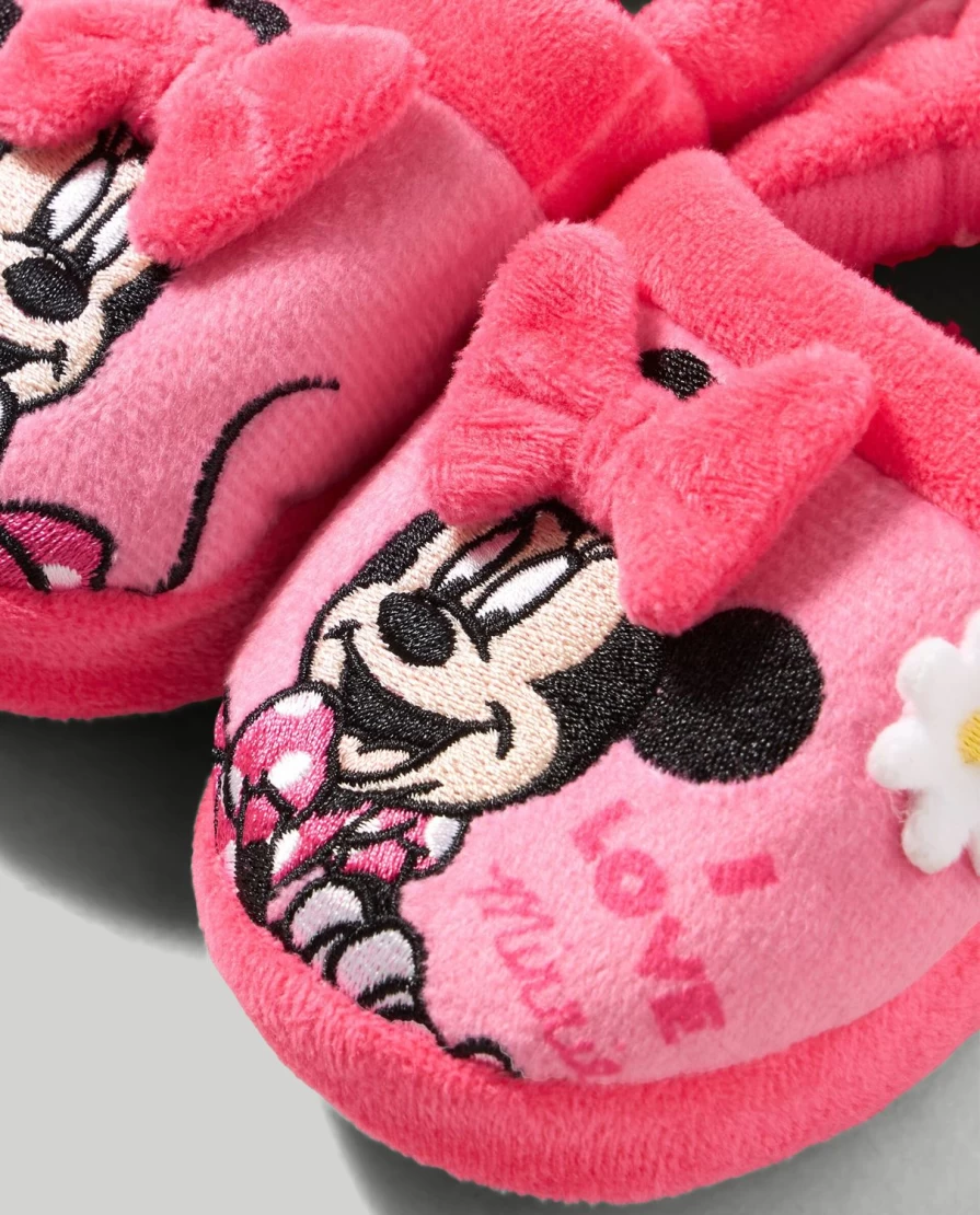 Blukids Minnie Mouse Girls' Slippers for Children - Disney-Inspired Soft Comfort Kids' House Shoes