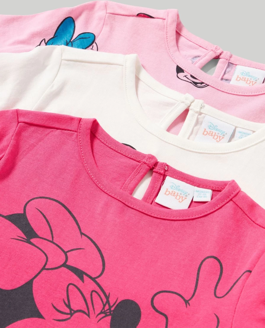 Blukids Newborn Baby Girl 3-Pack Printed Cotton T-Shirts