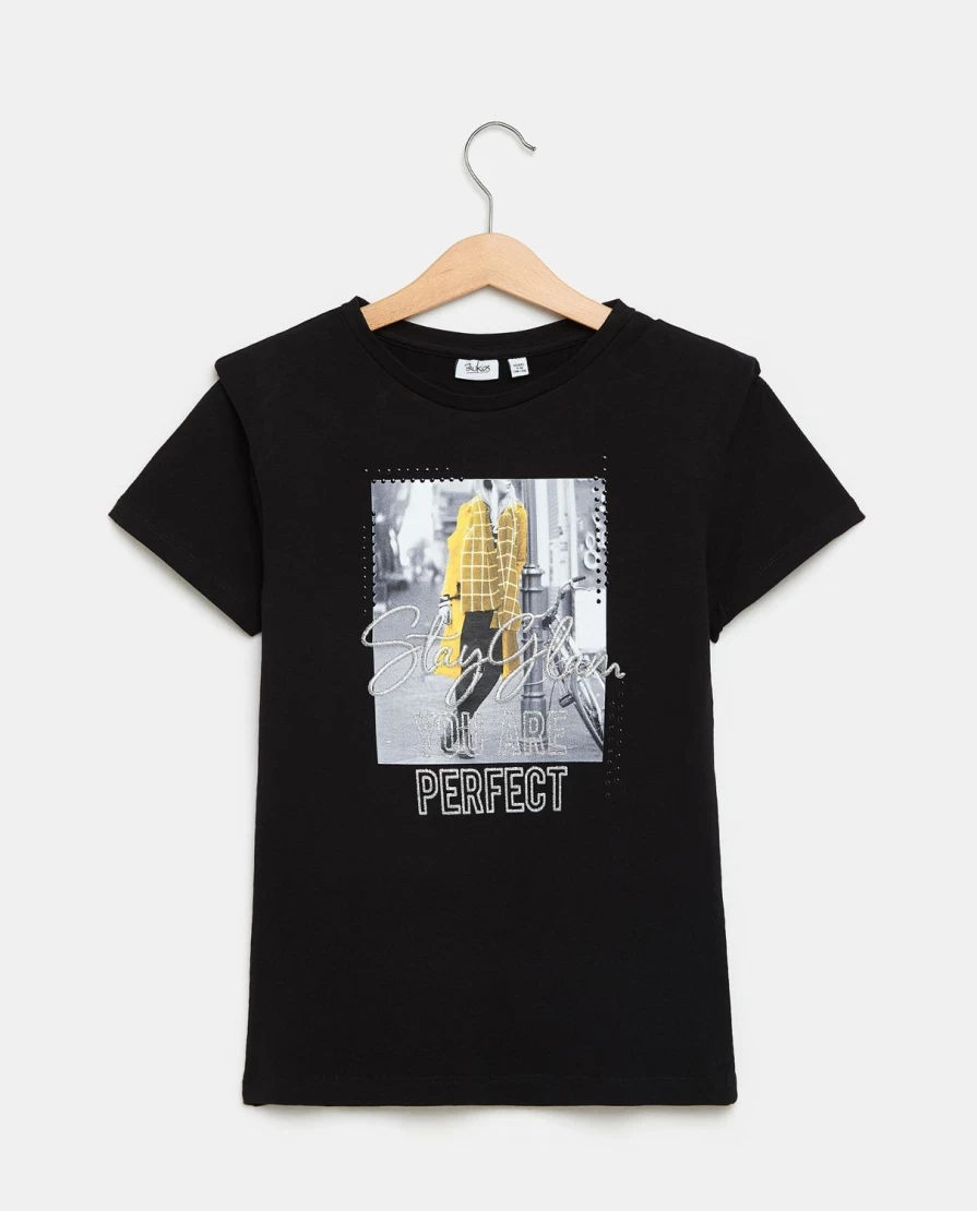 "Blukids Youth Pure Cotton Printed T-Shirt for Girls"