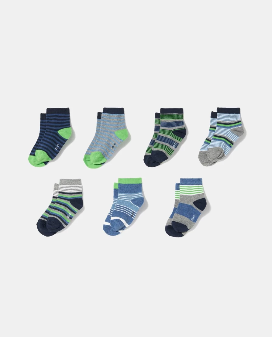 Blukids 7-Pack Children's Short Socks for Boys and Girls