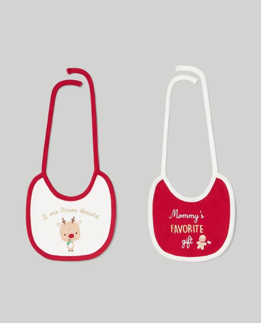 Blukids Pack Of 2 Adorable Christmas Baby Bibs For Newborns And Infants