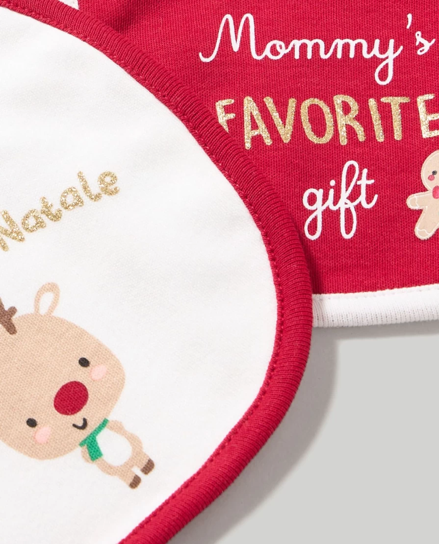 Blukids Pack Of 2 Adorable Christmas Baby Bibs For Newborns And Infants