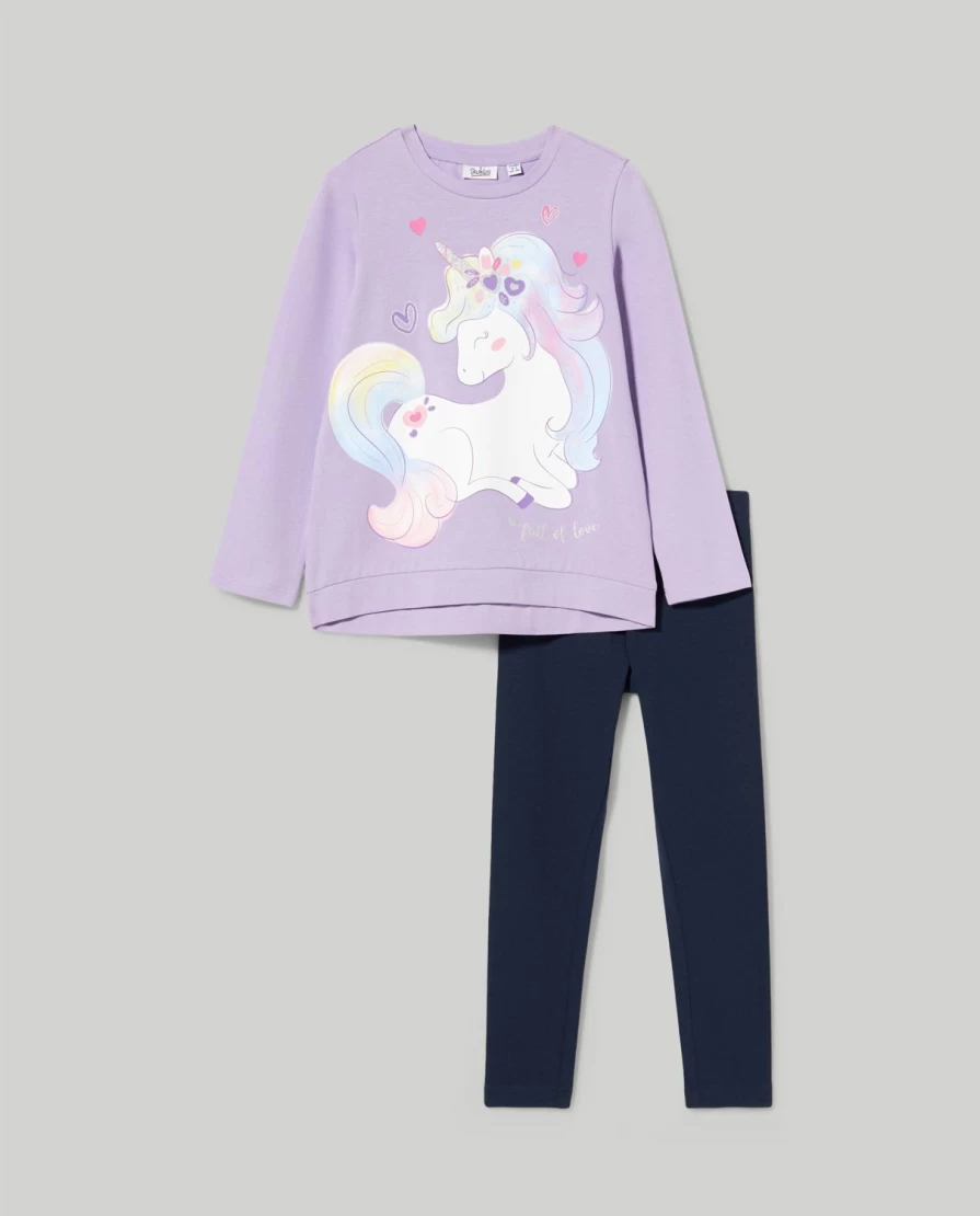 "Blukids Girls' Comfortable Stretch Cotton Jogging Set for Children"