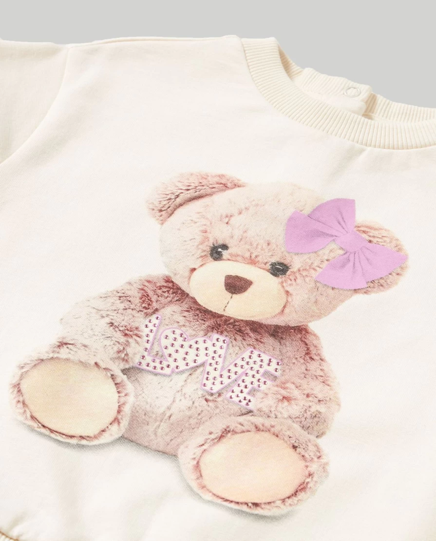 Blukids Newborn Stretch Cotton Sweatshirt with Adorable Baby Print - Soft & Comfortable Infant Pullover