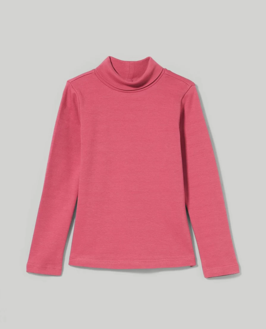 Blukids Girls' 100% Cotton Interlock Turtleneck Top for Children